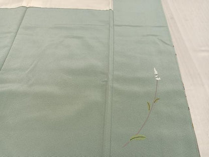 平和屋着物●訪問着　作家物　草花文　暈し染め　鈴乃屋扱い　正絹　逸品　AABK8197ph