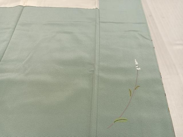 平和屋着物●訪問着　作家物　草花文　暈し染め　鈴乃屋扱い　正絹　逸品　AABK8197ph