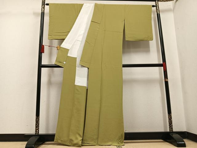 平和屋着物●本草木染作家　瑞鳳　色無地　木蘭色　鈴乃屋扱い　正絹　逸品　AABK8199ph