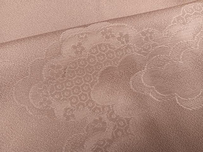 平和屋着物●上質な色無地　雲重ね花地紋　鴇浅葱色　正絹　逸品　AABK8200ph