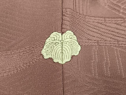 平和屋着物●上質な色無地　渡り橋地紋　鴇浅葱色　正絹　逸品　AABK8204ph