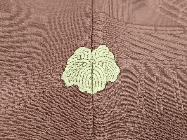 平和屋着物●上質な色無地　渡り橋地紋　鴇浅葱色　正絹　逸品　AABK8204ph