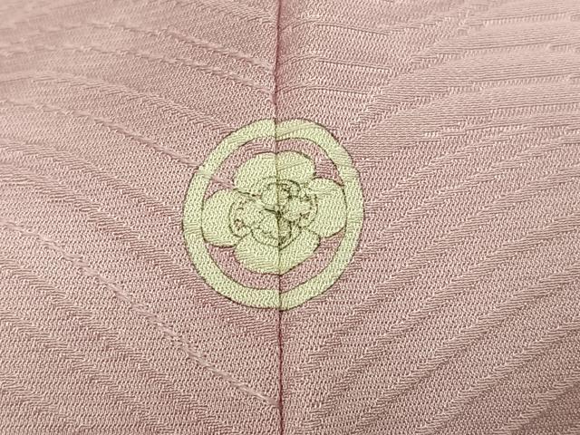 平和屋着物●上質な色無地　薄柿色　正絹　逸品　AABK8205ph