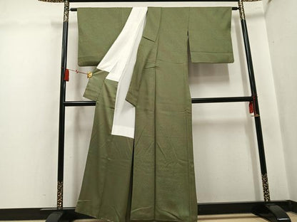 平和屋着物●上質な小紋　霞地紋　正絹　逸品　AABK8206ph