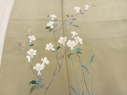 平和屋着物●訪問着　友禅　枝花文　暈し染め　正絹　逸品　未使用　AABK8210ph