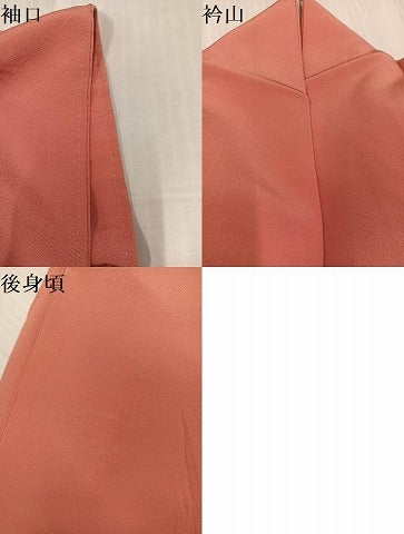 平和屋着物●上質な色無地　曙色　正絹　逸品　AABK8211ph