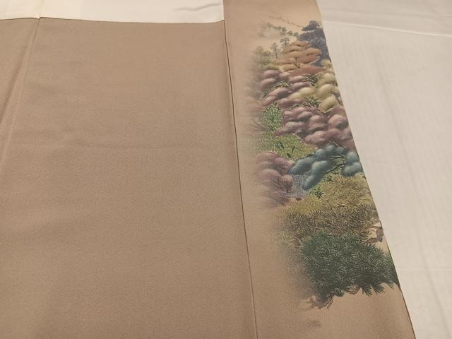 平和屋着物●色留訪問着　手描き　風景文　暈し染め　正絹　逸品　AABK8213ph