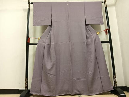 平和屋着物●冷泉布美子　色無地　草木地紋　胡桃染色　正絹　逸品　AABK8214ph