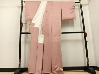 平和屋着物●上質な色無地　ときがら茶色　正絹　逸品　未使用　AABK8216ph
