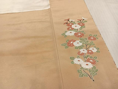 平和屋着物●豪華色留袖　雪輪扇面花文　金彩　正絹　逸品　AABK8218ph