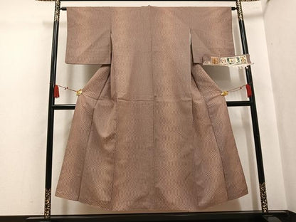 平和屋着物●結城紬　波　証紙付き　正絹　逸品　AABK8219ph
