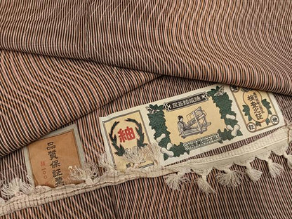 平和屋着物●結城紬　波　証紙付き　正絹　逸品　AABK8219ph