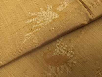平和屋着物●上質な紬　鶴　正絹　逸品　AABK8220ph