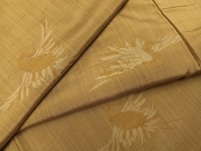 平和屋着物●上質な紬　鶴　正絹　逸品　AABK8220ph