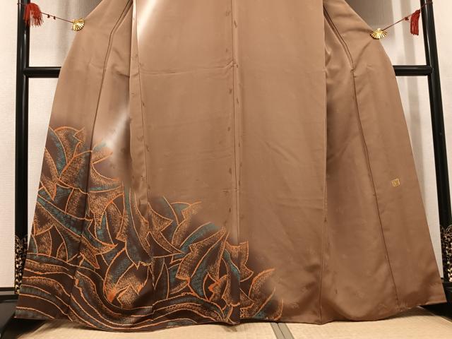 平和屋着物●訪問着　作家物　ろうけつ染　抽象文様　暈し染め　正絹　逸品　AABK8221ph