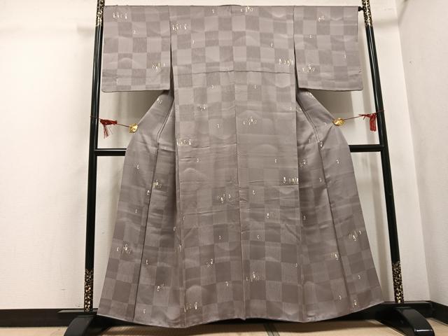 平和屋着物●上質な小紋　ぜんまい　暈し染め　金彩　正絹　逸品　AABK8233ph