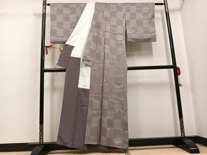 平和屋着物●上質な小紋　ぜんまい　暈し染め　金彩　正絹　逸品　AABK8233ph