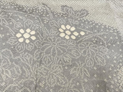 平和屋着物●訪問着　総絞り　草花文　正絹　逸品　AABK8234ph