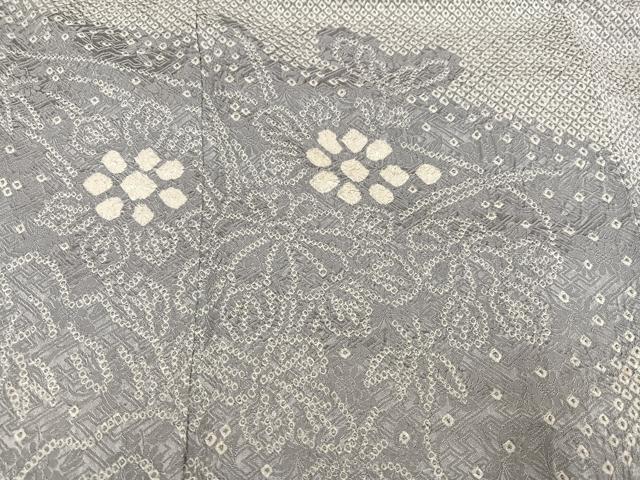 平和屋着物●訪問着　総絞り　草花文　正絹　逸品　AABK8234ph