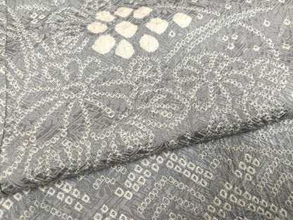 平和屋着物●訪問着　総絞り　草花文　正絹　逸品　AABK8234ph