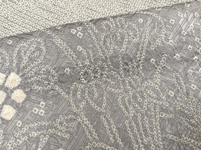 平和屋着物●訪問着　総絞り　草花文　正絹　逸品　AABK8234ph