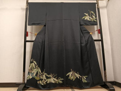 平和屋着物●訪問着　枝葉文　正絹　逸品　AABK8236ph