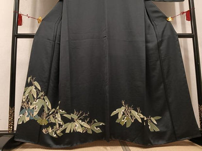 平和屋着物●訪問着　枝葉文　正絹　逸品　AABK8236ph