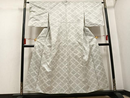 平和屋着物●上質な紬　100亀甲　菱文　正絹　逸品　AABK8237ph