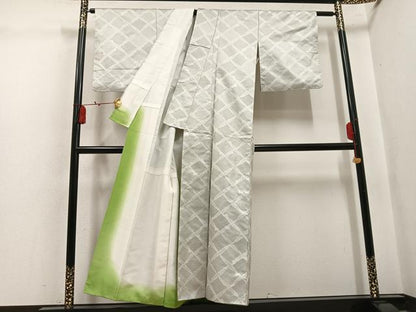 平和屋着物●上質な紬　100亀甲　菱文　正絹　逸品　AABK8237ph