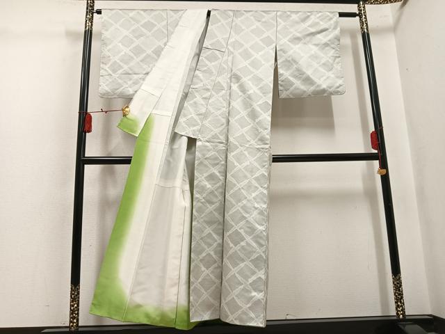 平和屋着物●上質な紬　100亀甲　菱文　正絹　逸品　AABK8237ph
