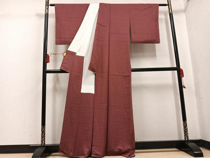平和屋着物●本草木染作家　瑞鳳　色無地　茶色　正絹　逸品　AABK8239ph