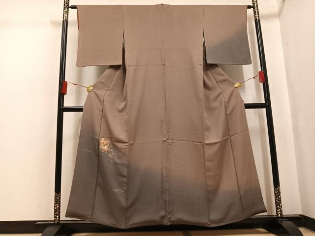 平和屋着物●訪問着　誰が袖花文　暈し染め　金彩　西武百貨店扱い　正絹　逸品　AABK8243ph