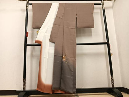 平和屋着物●訪問着　誰が袖花文　暈し染め　金彩　西武百貨店扱い　正絹　逸品　AABK8243ph