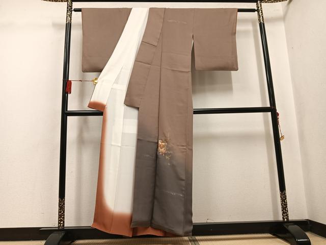 平和屋着物●訪問着　誰が袖花文　暈し染め　金彩　西武百貨店扱い　正絹　逸品　AABK8243ph