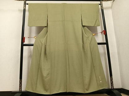 平和屋着物●伝統工芸師　服部光擴　江戸小紋　極小鮫小紋柄　草木染　正絹　逸品　AABK8244ph