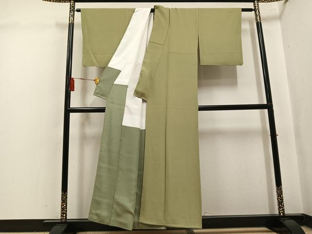 平和屋着物●伝統工芸師　服部光擴　江戸小紋　極小鮫小紋柄　草木染　正絹　逸品　AABK8244ph