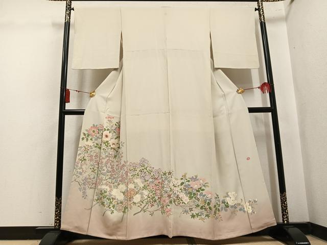 平和屋着物●本加賀友禅作家　梶山伸　色留袖　枝花文　暈し染め　大丸扱い　正絹　逸品　AABK8246ph