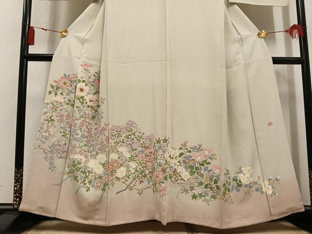 平和屋着物●本加賀友禅作家　梶山伸　色留袖　枝花文　暈し染め　大丸扱い　正絹　逸品　AABK8246ph