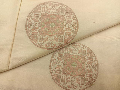 平和屋着物●上質な紬　花丸文　正絹　逸品　AABK8250ph