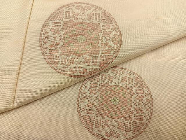 平和屋着物●上質な紬　花丸文　正絹　逸品　AABK8250ph