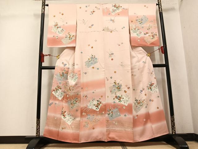平和屋着物●訪問着　花筏　暈し染め　金彩　正絹　逸品　AABK8251ph