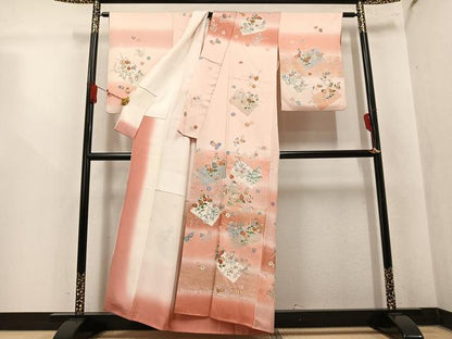 平和屋着物●訪問着　花筏　暈し染め　金彩　正絹　逸品　AABK8251ph