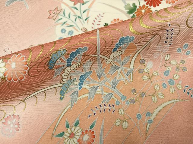 平和屋着物●訪問着　花筏　暈し染め　金彩　正絹　逸品　AABK8251ph