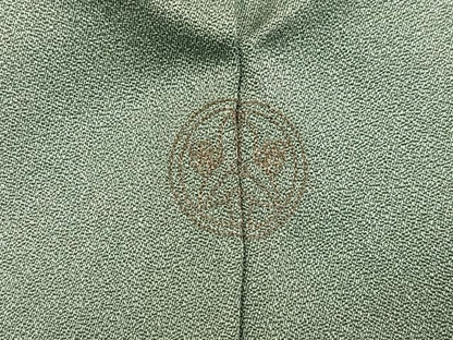 平和屋着物●訪問着　駒刺繍　流水草花文　金彩　正絹　逸品　AABK8252ph