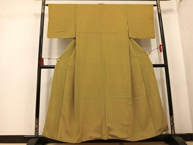 平和屋着物●江戸小紋　捻梅　鬼しぼ縮緬　正絹　逸品　未使用　AABK8253ph