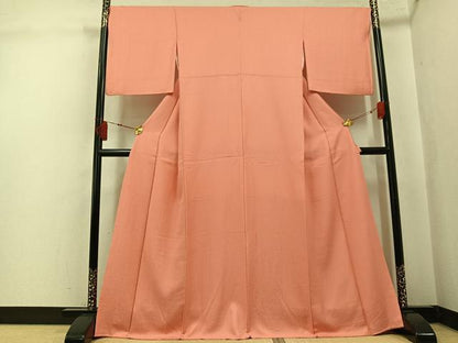 平和屋着物●上質な色無地　宍色　正絹　逸品　AABK8257ph