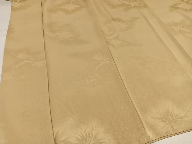 平和屋着物●上質な色無地　松地紋　枯色　正絹　逸品　AABK8258ph