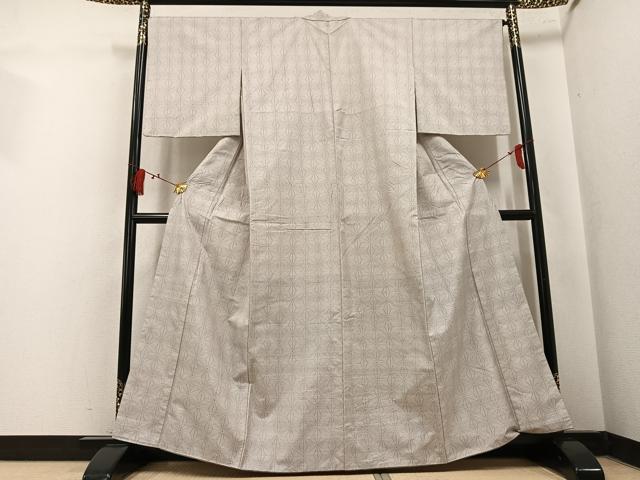 平和屋着物●本場大島紬　麻の葉文様　正絹　逸品　AABK8260ph