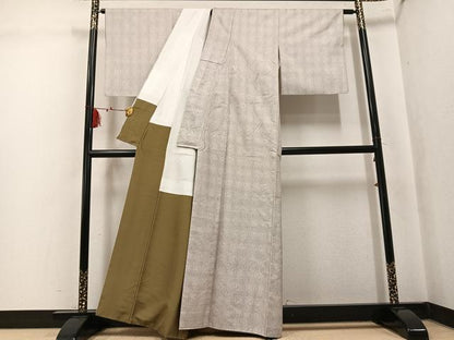 平和屋着物●本場大島紬　麻の葉文様　正絹　逸品　AABK8260ph