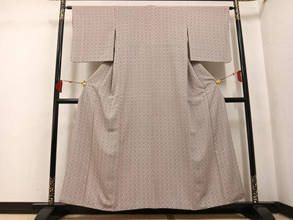 平和屋着物●伝統工芸士　廣瀬雄望　江戸小紋　格子　正絹　逸品　AABK8262ph